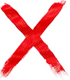 Ernährungsfehler vermeiden - rotes X